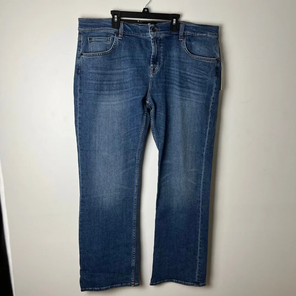 7 For All Mankind Brett Bootcut Jeans Mens 40 Blue Denim Performance Stretch